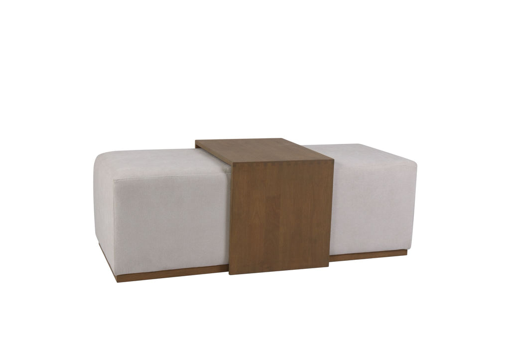Todie Rectangle Footstool with Wooden Tray