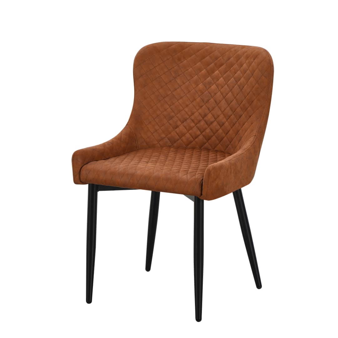Diamond Dining Chair - Tan Suede