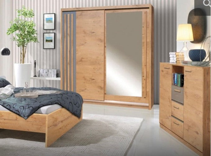 Jacob 2m Sliding Wardrobe  - Oak