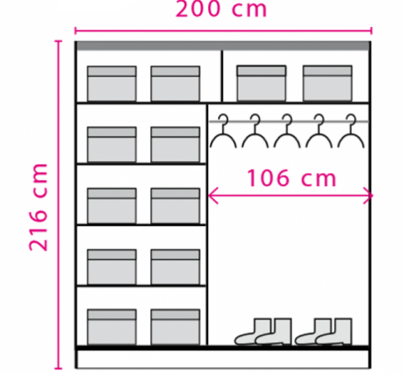 Jacob 2m Sliding Wardrobe  - White
