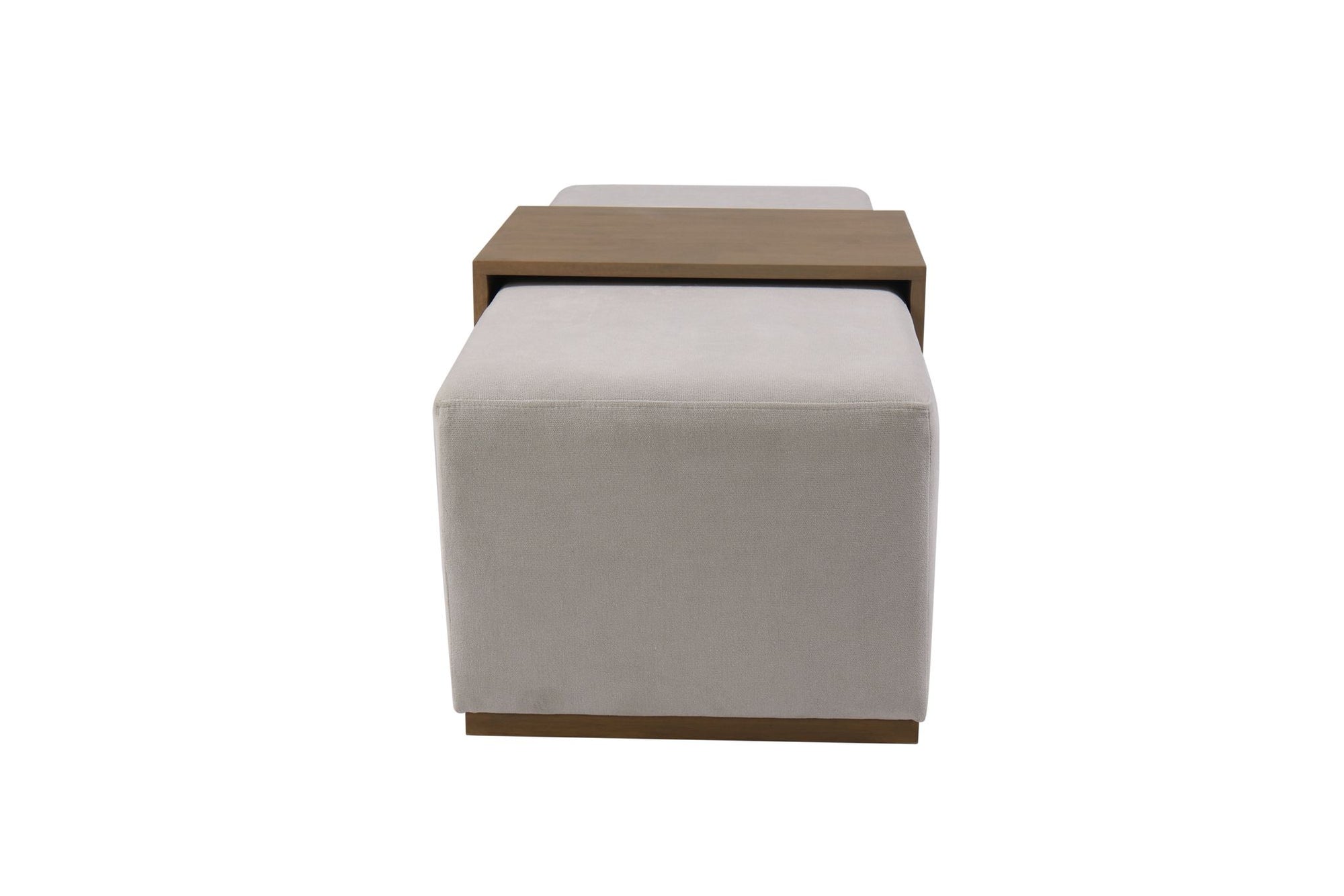 Todie Rectangle Footstool with Wooden Tray