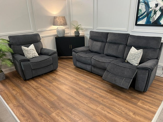 Scarlet Power Recliner Sofa Range - Dark Grey