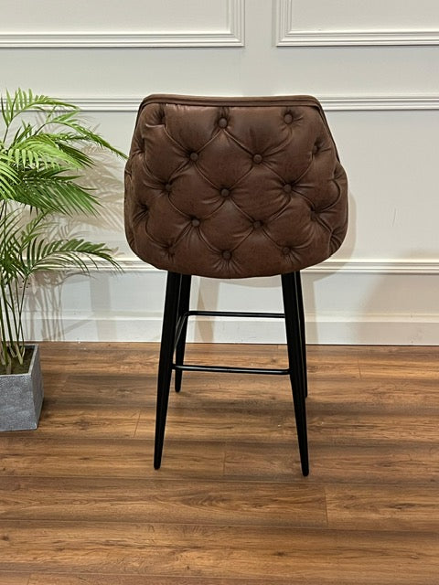 Astley  Barstool - Expresso Brown Suede