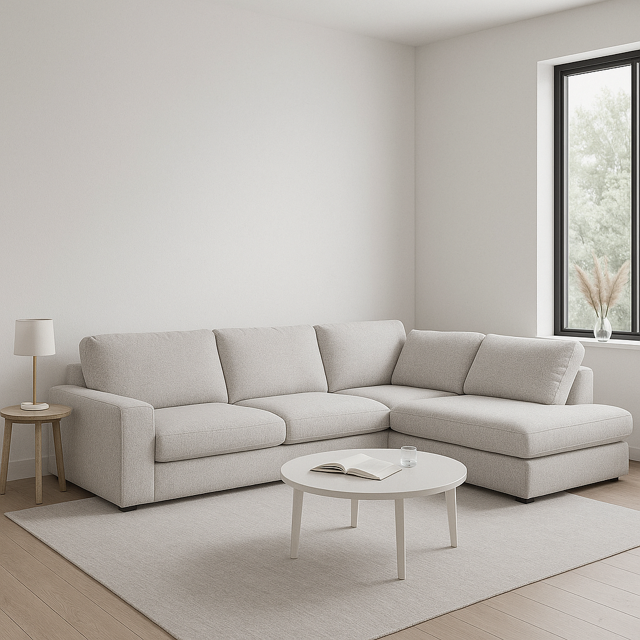 Sierra Corner Lounge Chaise - RHF - Stone Linen