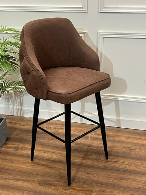 Astley  Barstool - Expresso Brown Suede