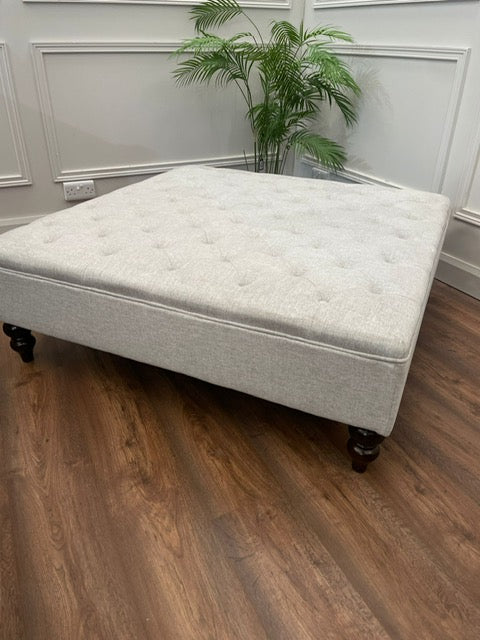 Montana Square  Footstool 120 x 120cm - Oatmeal Linen