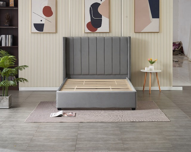 Kildare Bed Double  - Grey Velvet