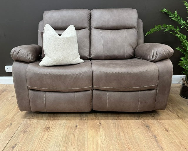 Bristol 3 + 2 reclining Sofa Range - Dark Taupe Suede Fabric