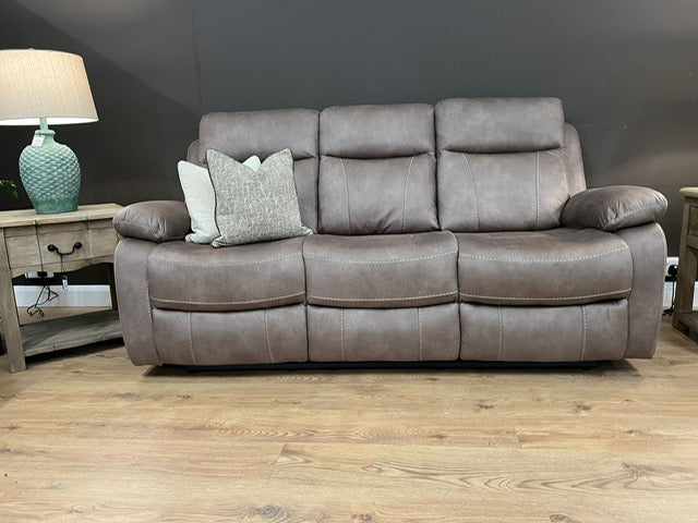 Bristol 3 + 1 + 1 reclining Sofa Range - Dark Taupe Suede Fabric