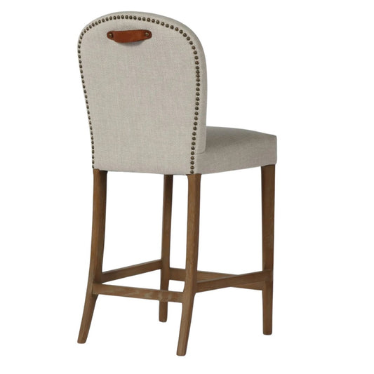 Jenny Bar Stool - Oatmeal Linen Fabric
