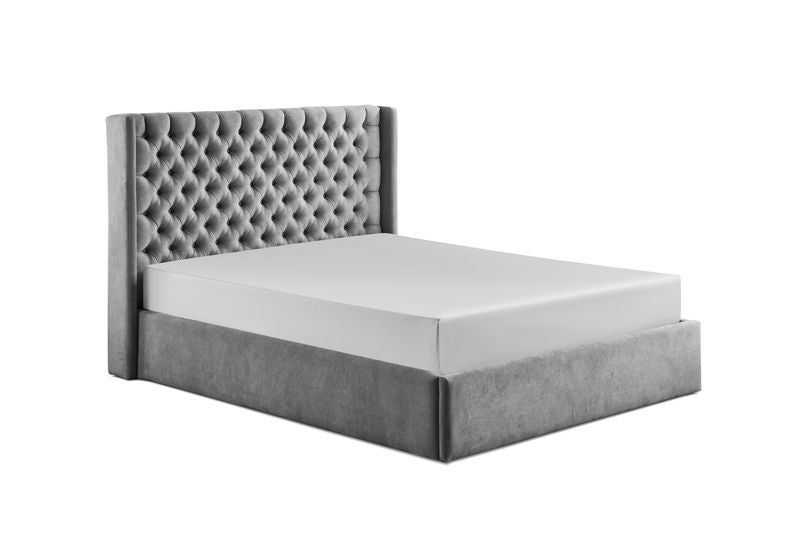 Colly Gas lift  Single Bed Frame - Grey Fabric