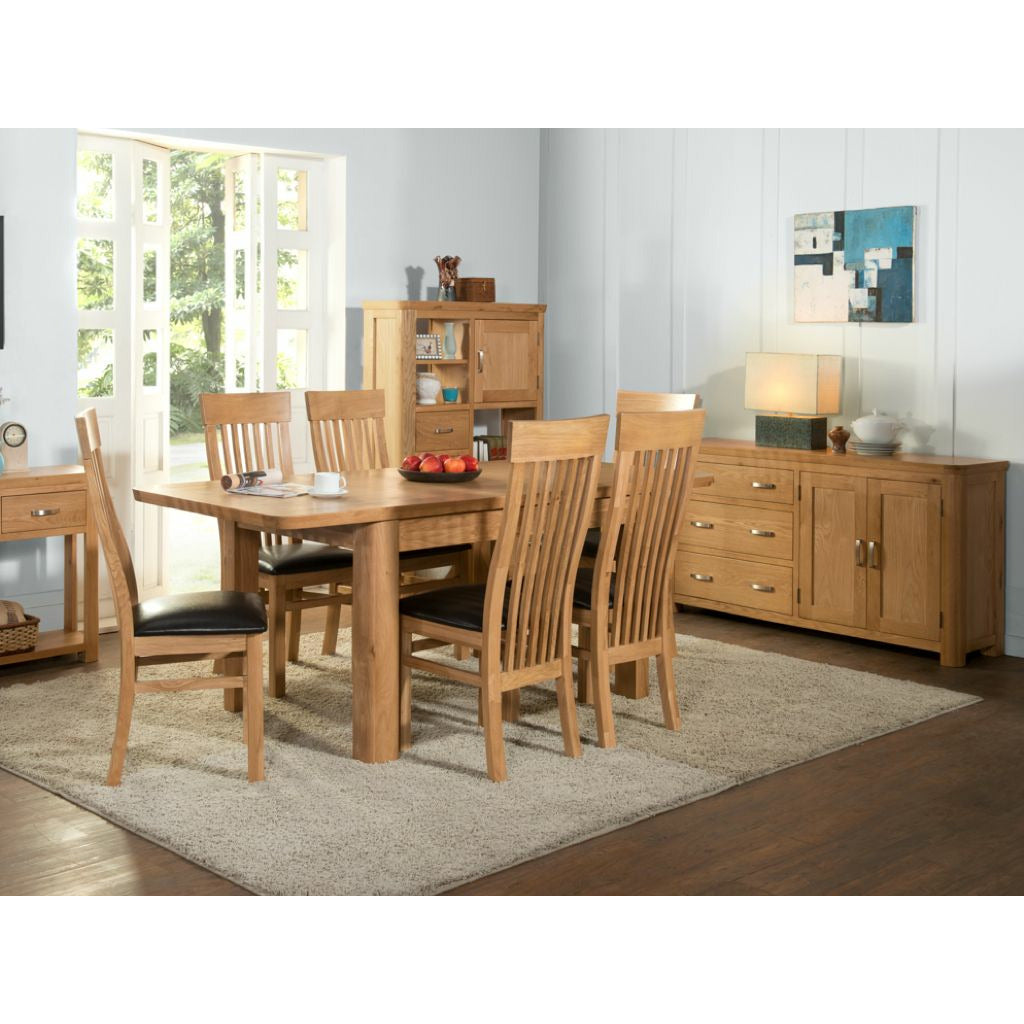 Canterbury Oak Dining Table 1.2  ext 1.53m m Set