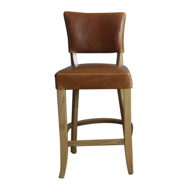 Duke Bar Stool Tan Bicast Leather