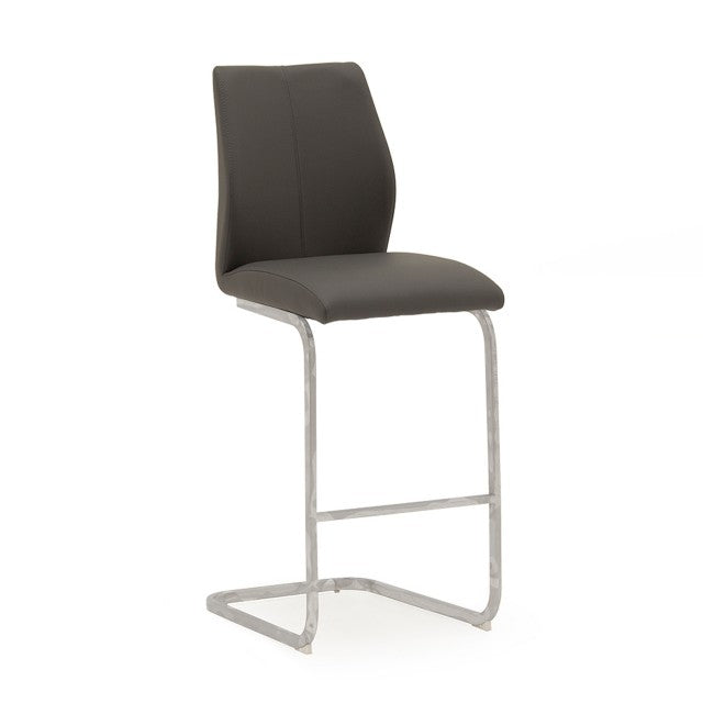 Elis Bar Stool Grey - Chrome Leg