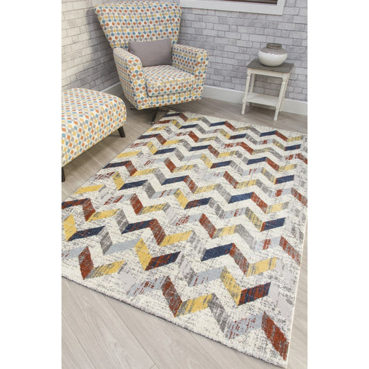 Multicoloured Chevron Modern Rug - Carousel