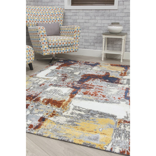 Multicoloured Abstract Modern Rug - Carousel Casso