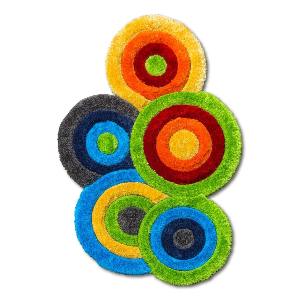 Multicolour 3D Shaggy Rug - Doodle Targets