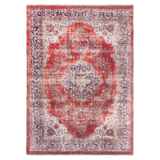 Red Distressed Modern Rug - Modena Rosso