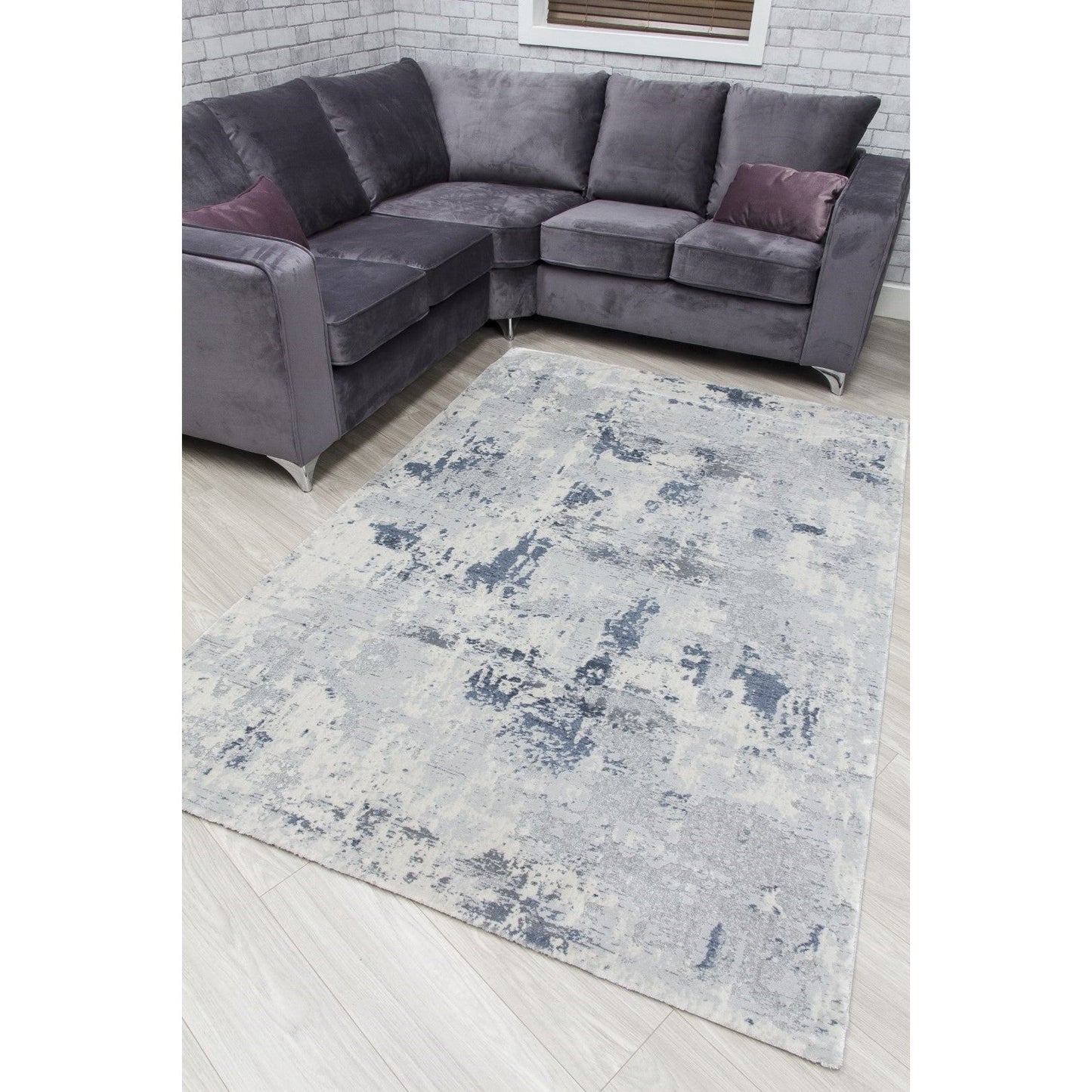 Grey Blue Abstract Rug - Rococo Cezanne