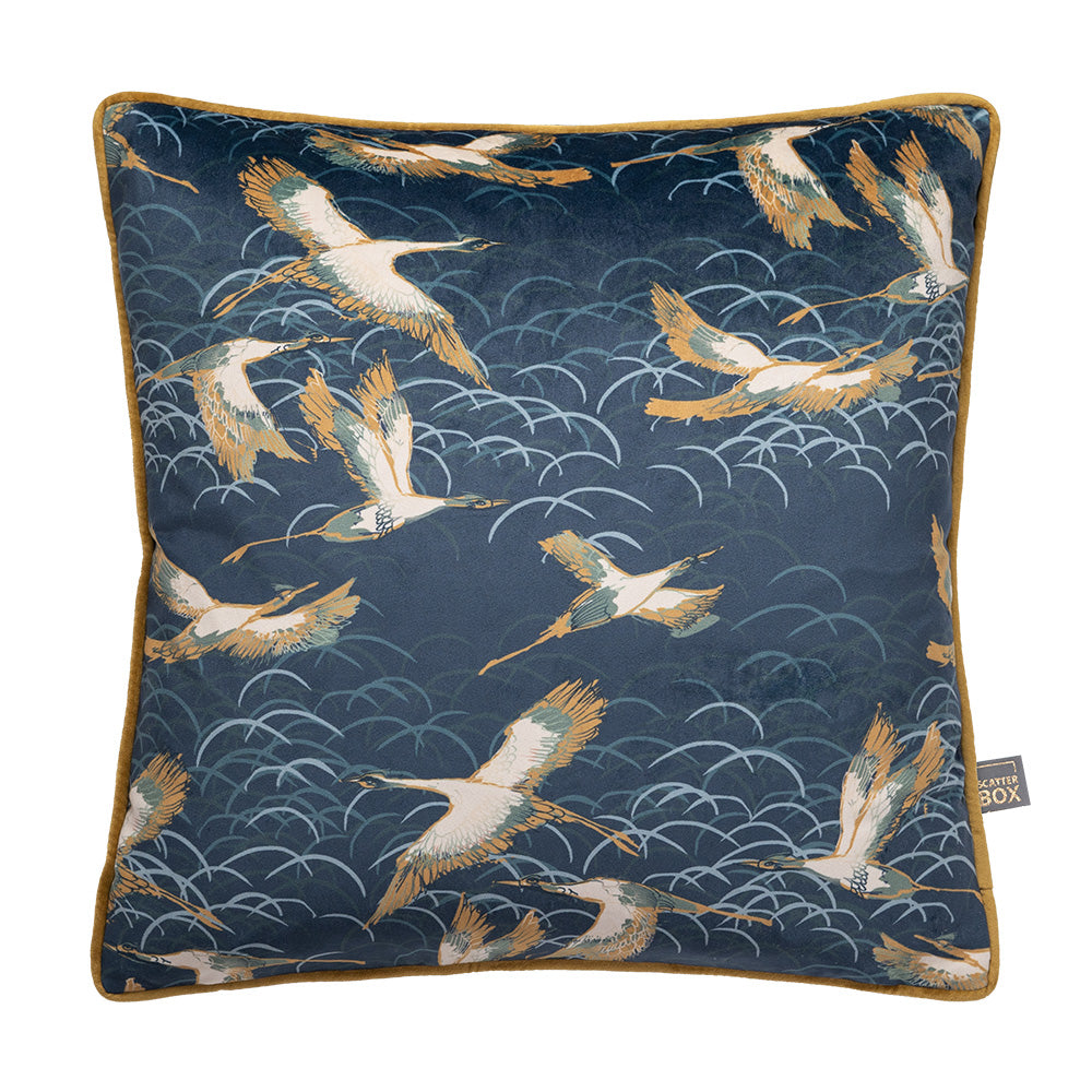 Scatter Box Crane 45x45cm Cushion, Navy