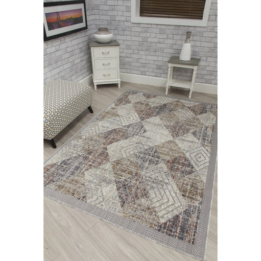 Beige Cream Modern Rug - Revive Rhomba