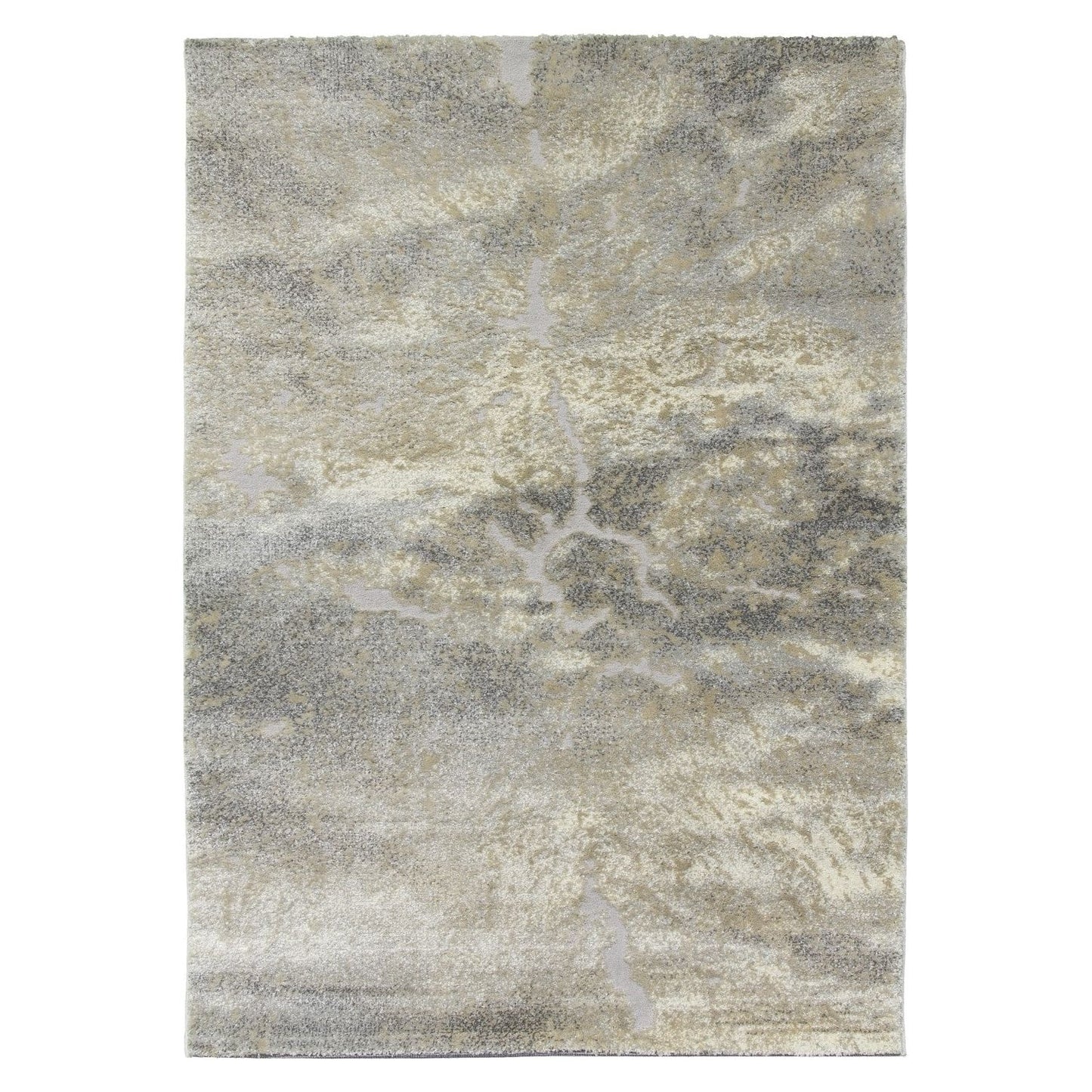 Grey Cream Beige Abstract Modern Rug - Callisto Mist