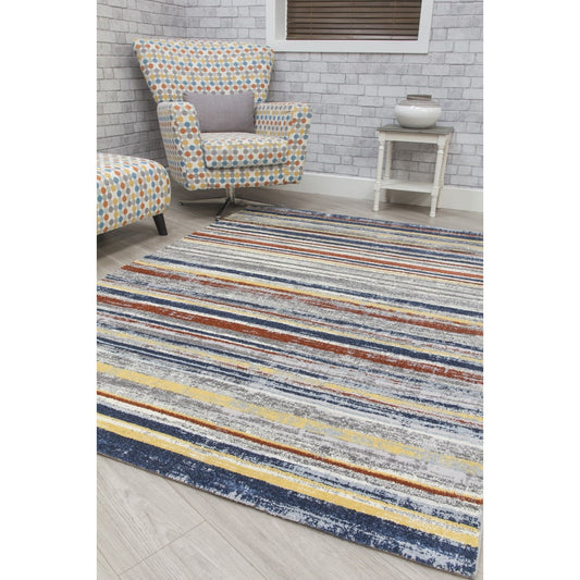 Multicoloured Stripes Modern Rug - Carousel