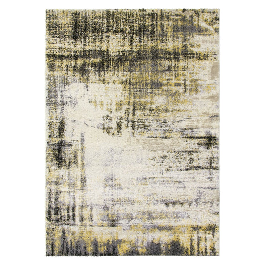 Yellow Cream Abstract Modern Rug - Callisto Accents