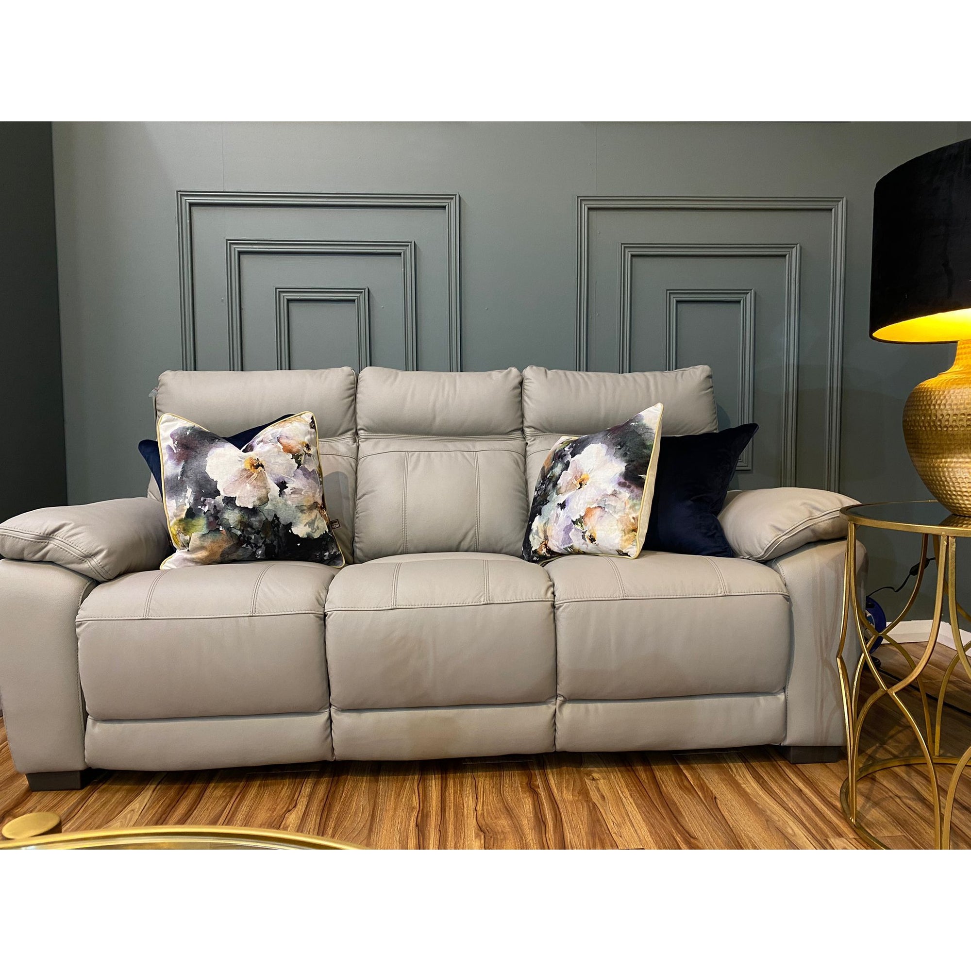 Lucca 3 Seater Light Grey Fixed