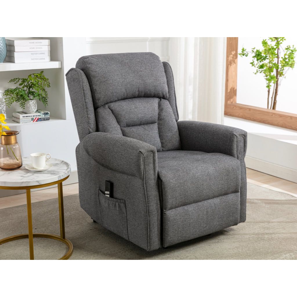 Sandy lift & tilt Dual Motor Armchair - Grey Fabric