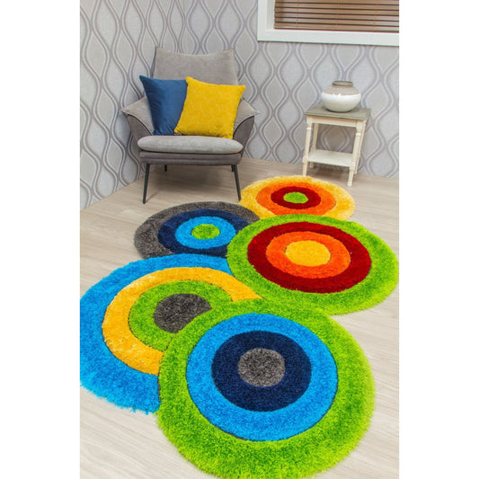 Multicolour 3D Shaggy Rug - Doodle Targets