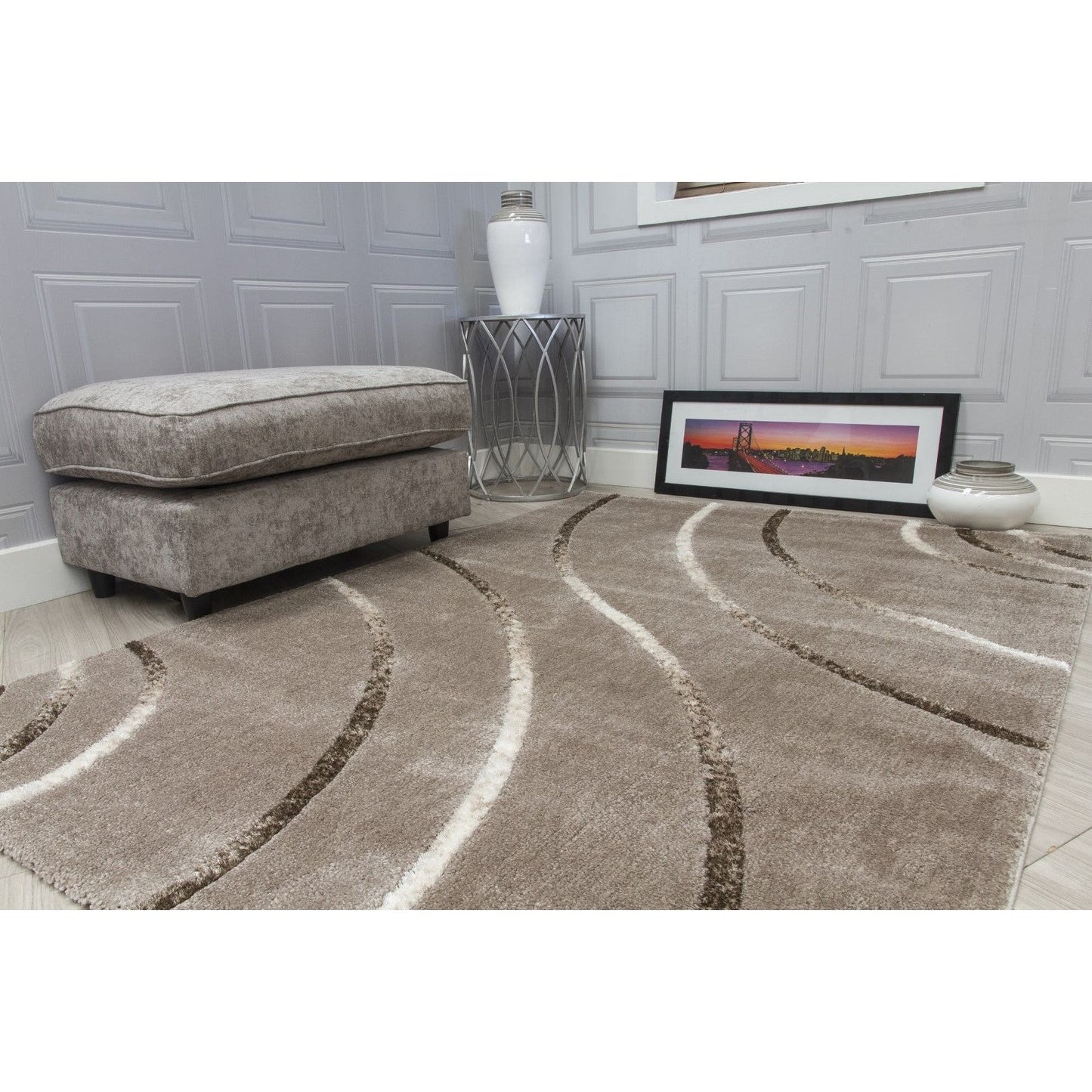 Taupe Modern Rug - Synergy Radiance