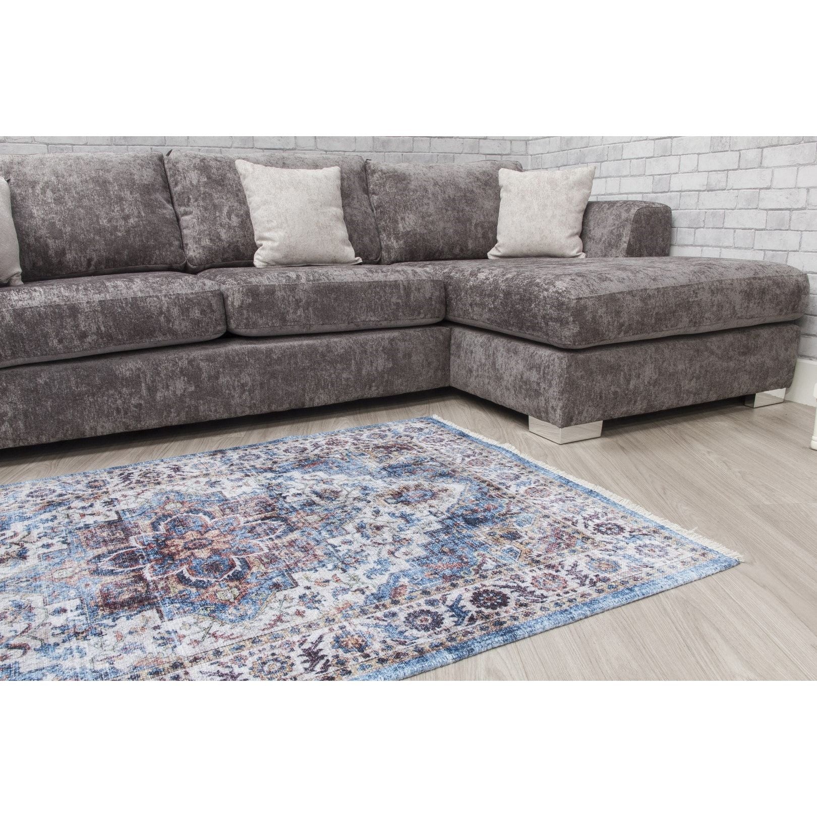 Blue Cream Modern Rug - Modena Vita