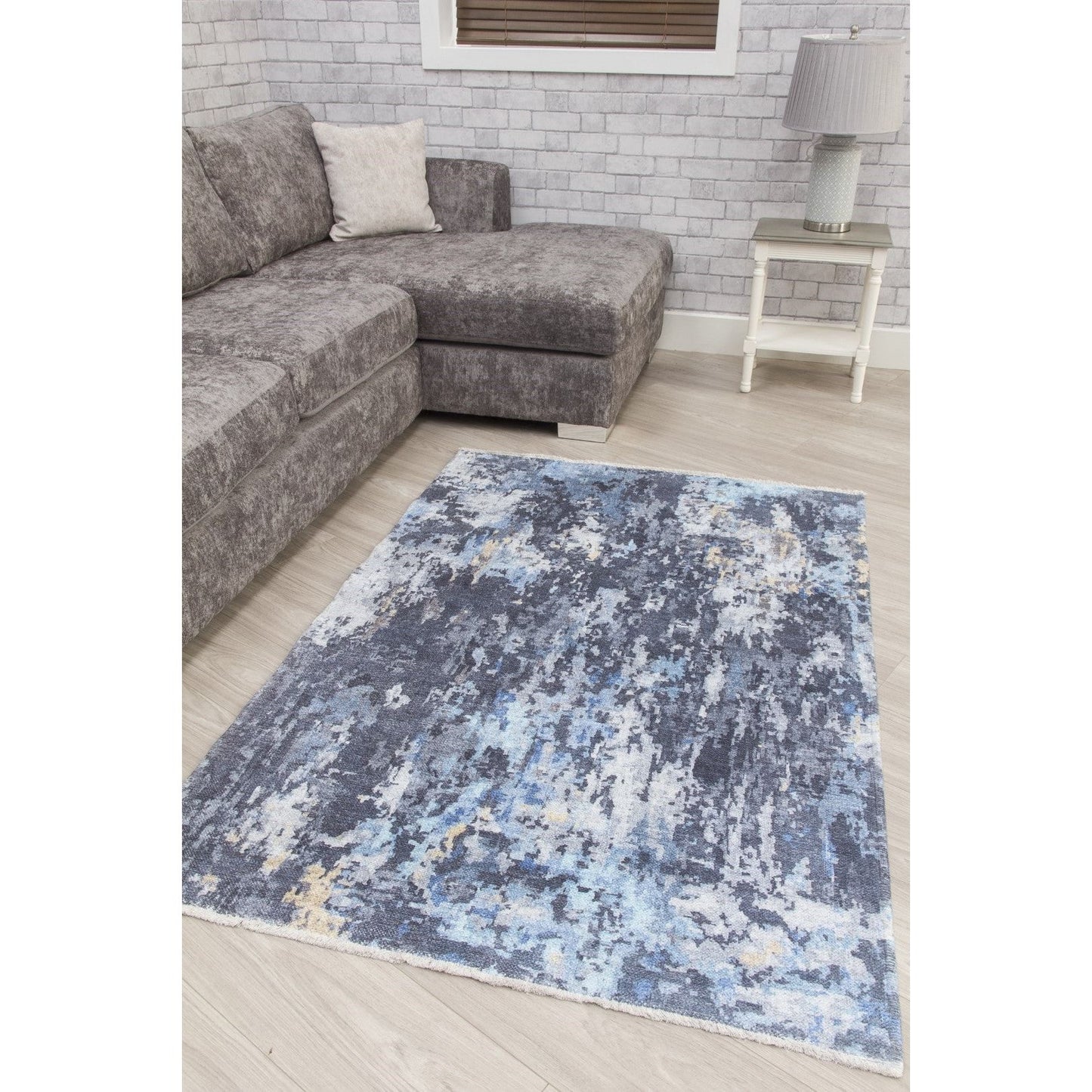 Blue Abstract Modern Rug - Modena Serena