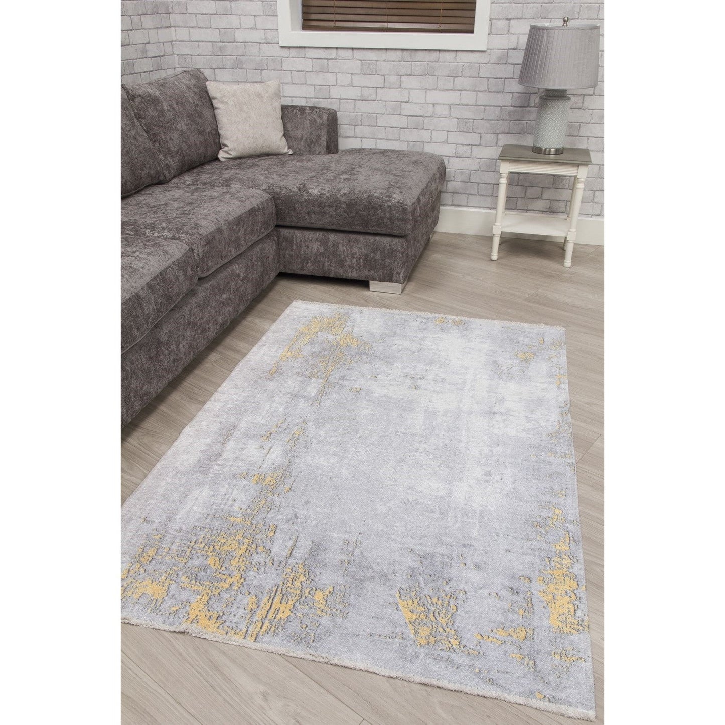 Grey Yellow Abstract Rug - Modena Puccini