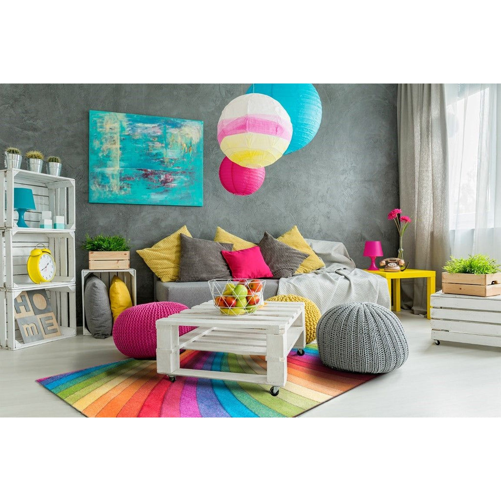 Multicolour Rainbow Modern Rug - Candy