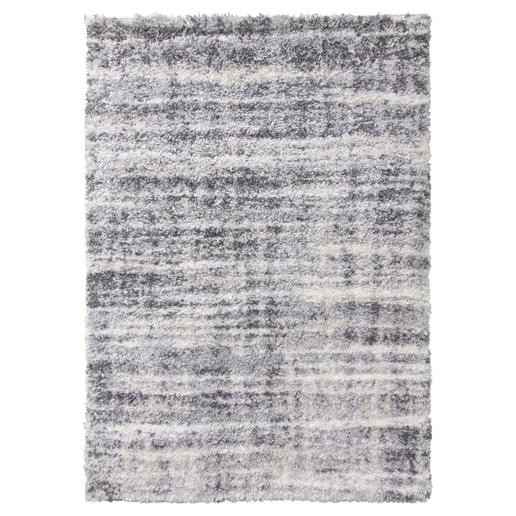 Grey Shaggy Abstract Rug - Fantasy Shimmer