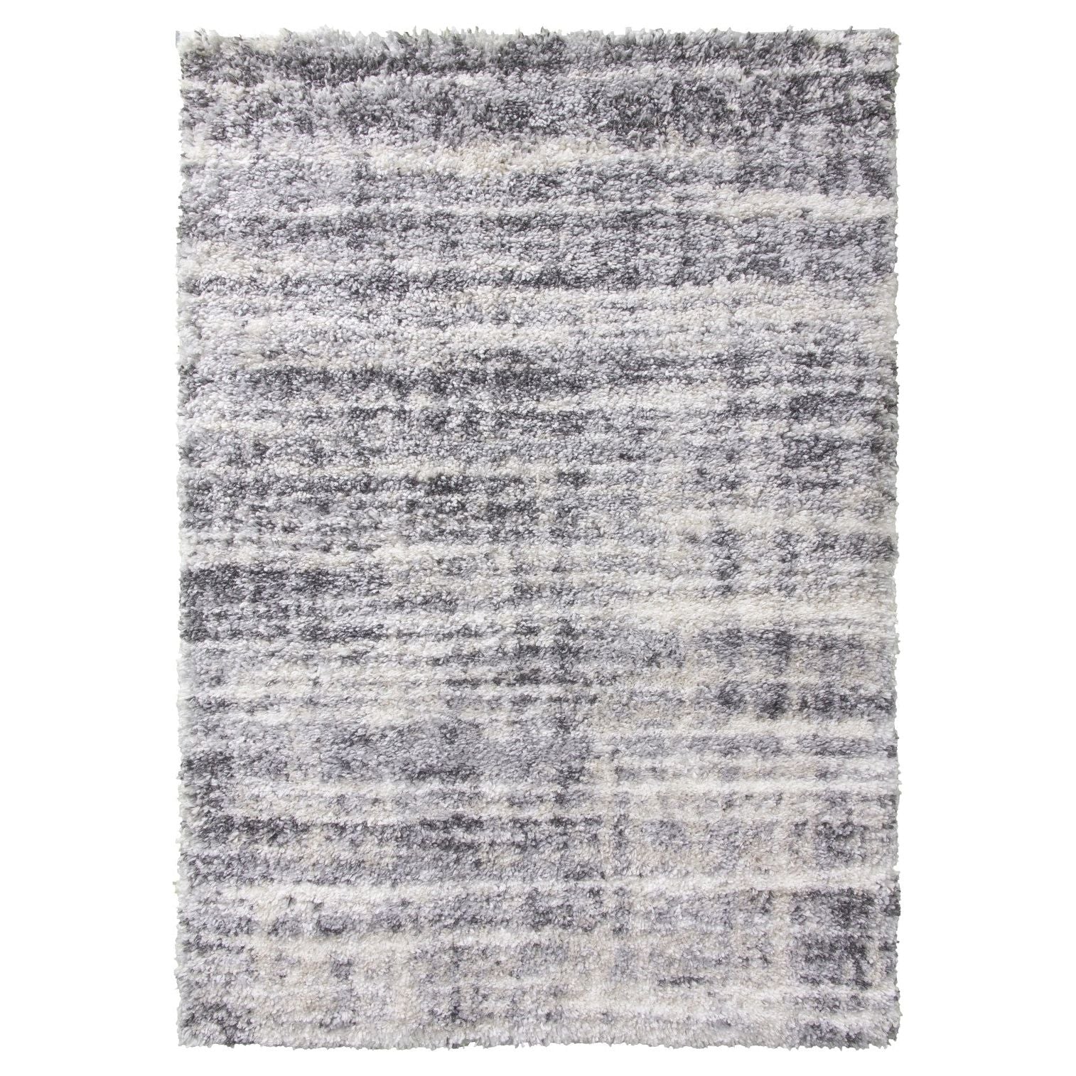 Grey Shaggy Abstract Rug - Fantasy Shimmer