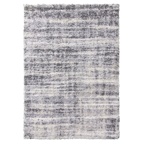 Grey Shaggy Abstract Rug - Fantasy Shimmer