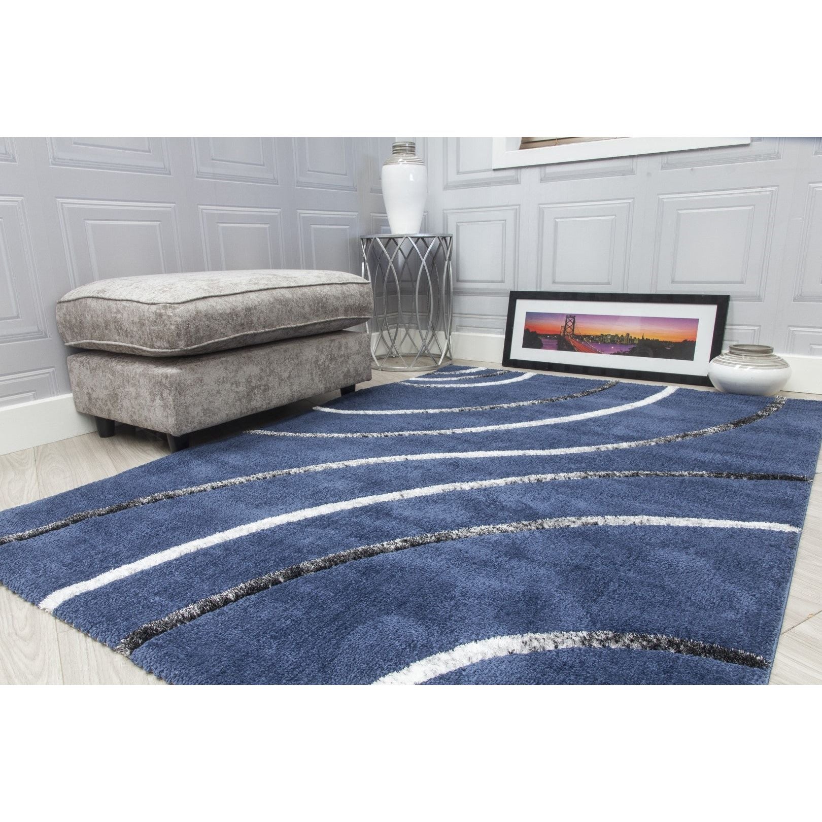 Navy Modern Rug - Synergy Radiance
