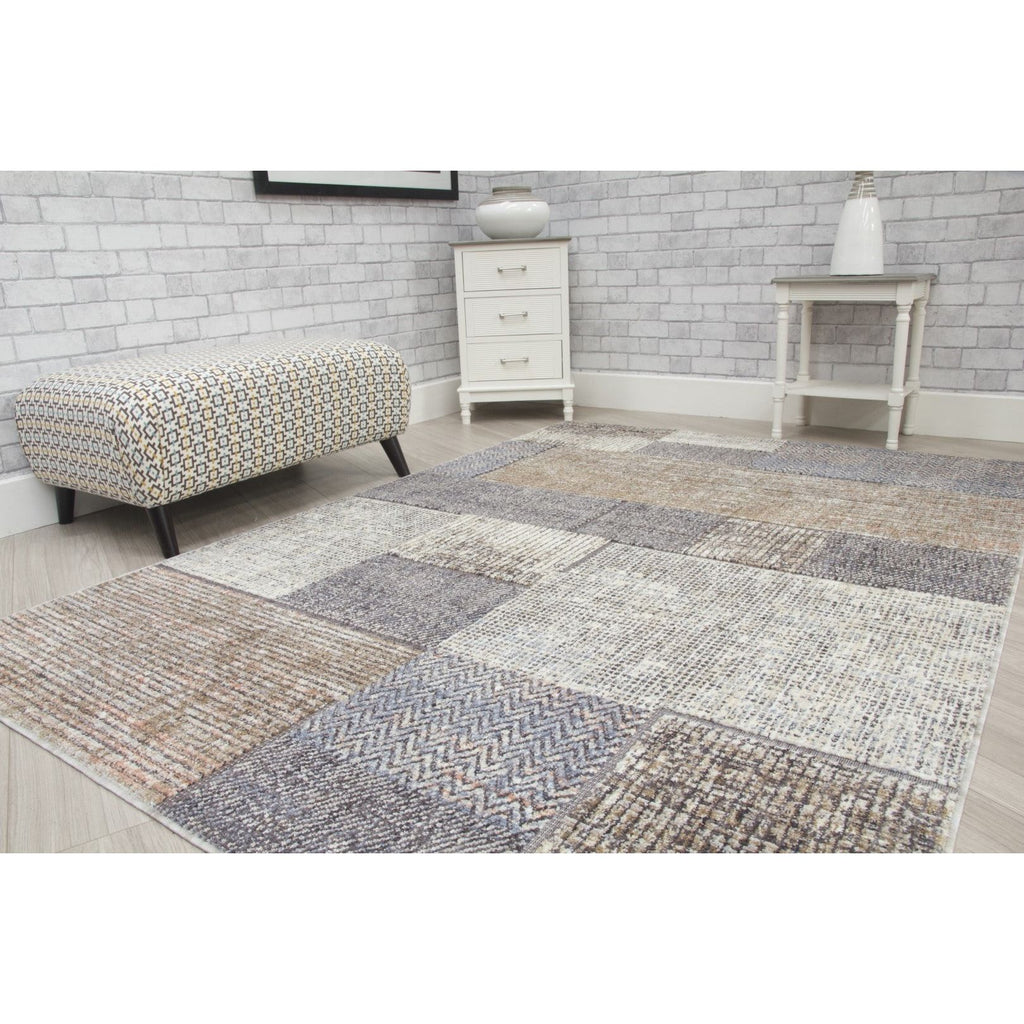 Beige Brown Modern Rug - Revive Pacha