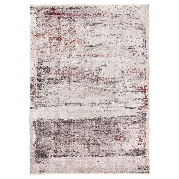Cream Red Abstract Modern Rug - Modena Valencia