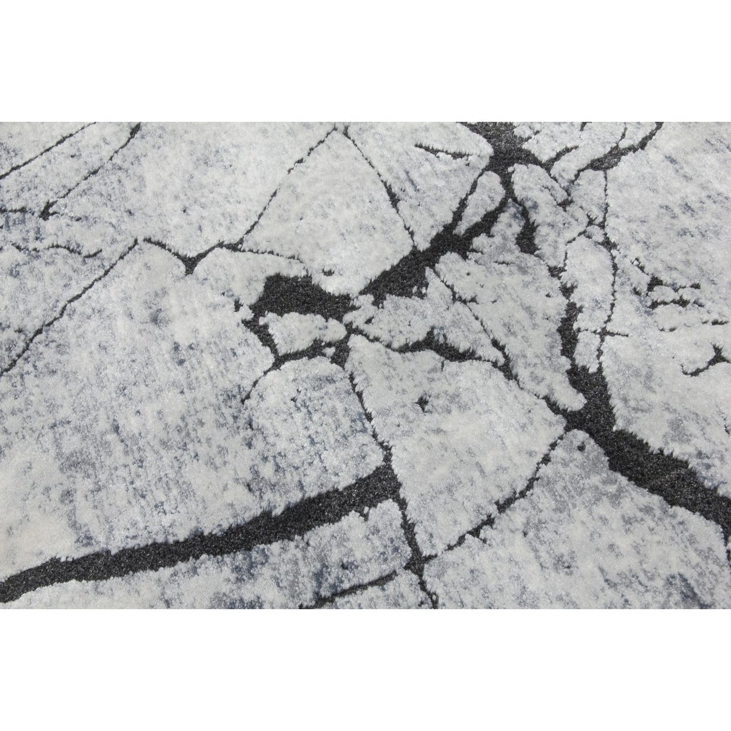 Grey Abstract Rug - Rococo Glacial