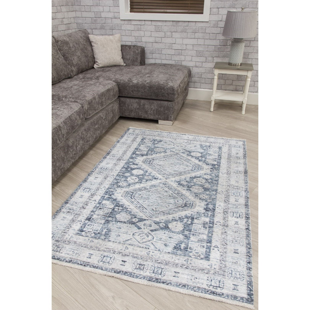 Blue Cream Modern Rug - Modena Giza – Traynor Furnishings