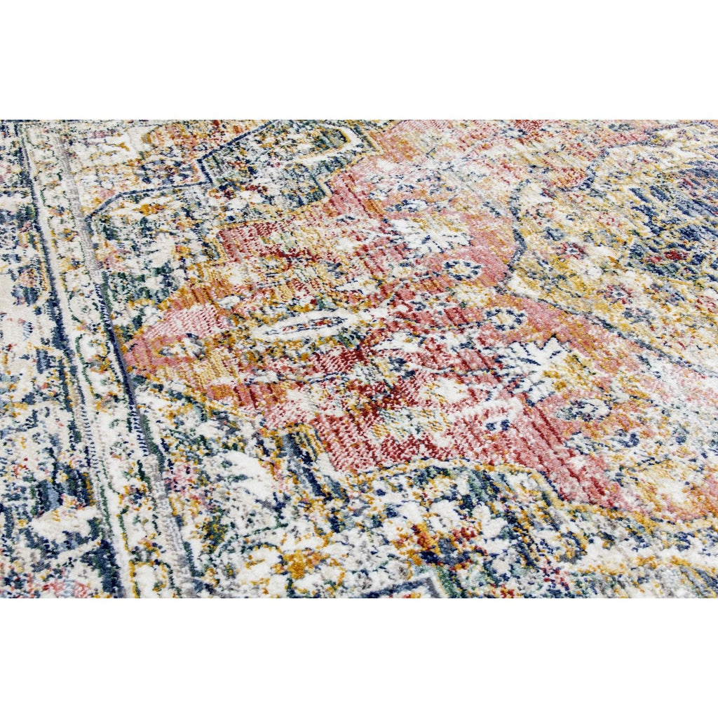 Pink Distressed Rug - Boho Medallion