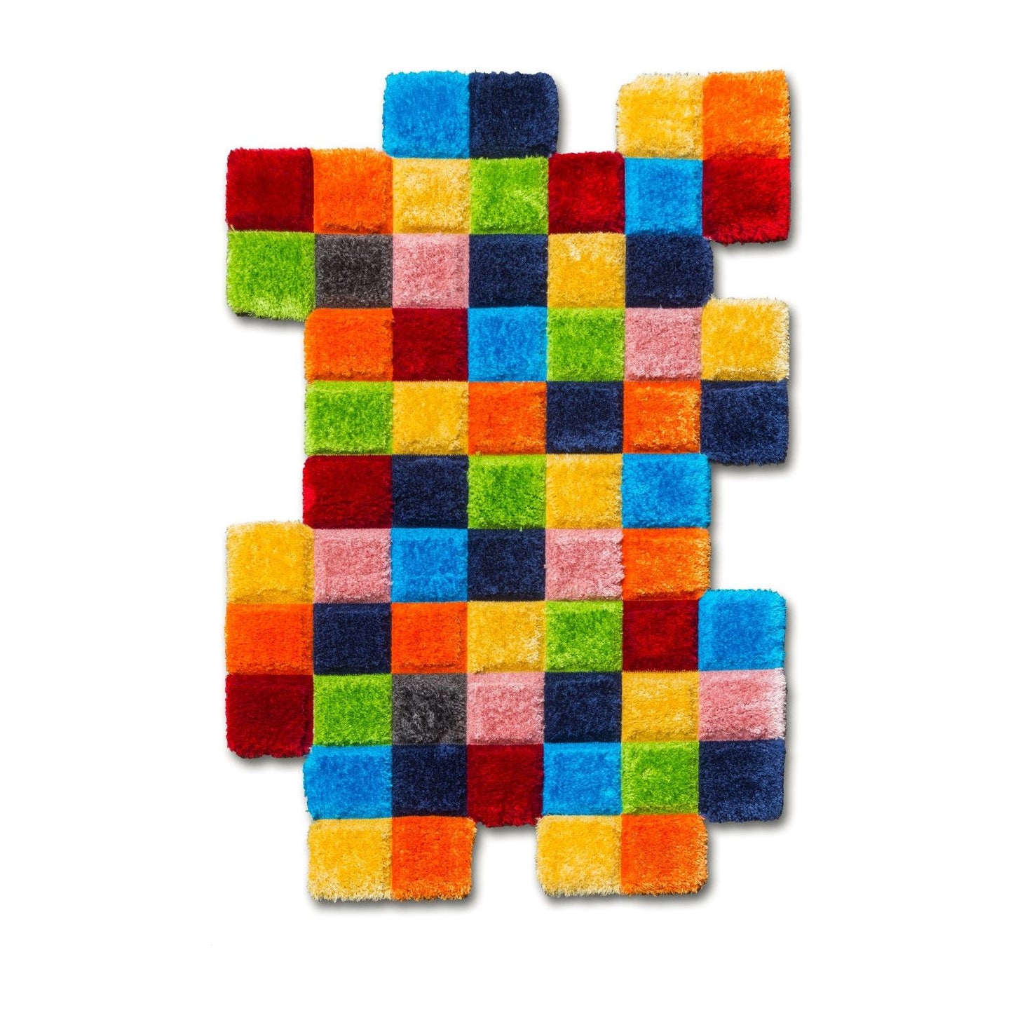 Multicolour 3D Shaggy Rug - Doodle Pixels