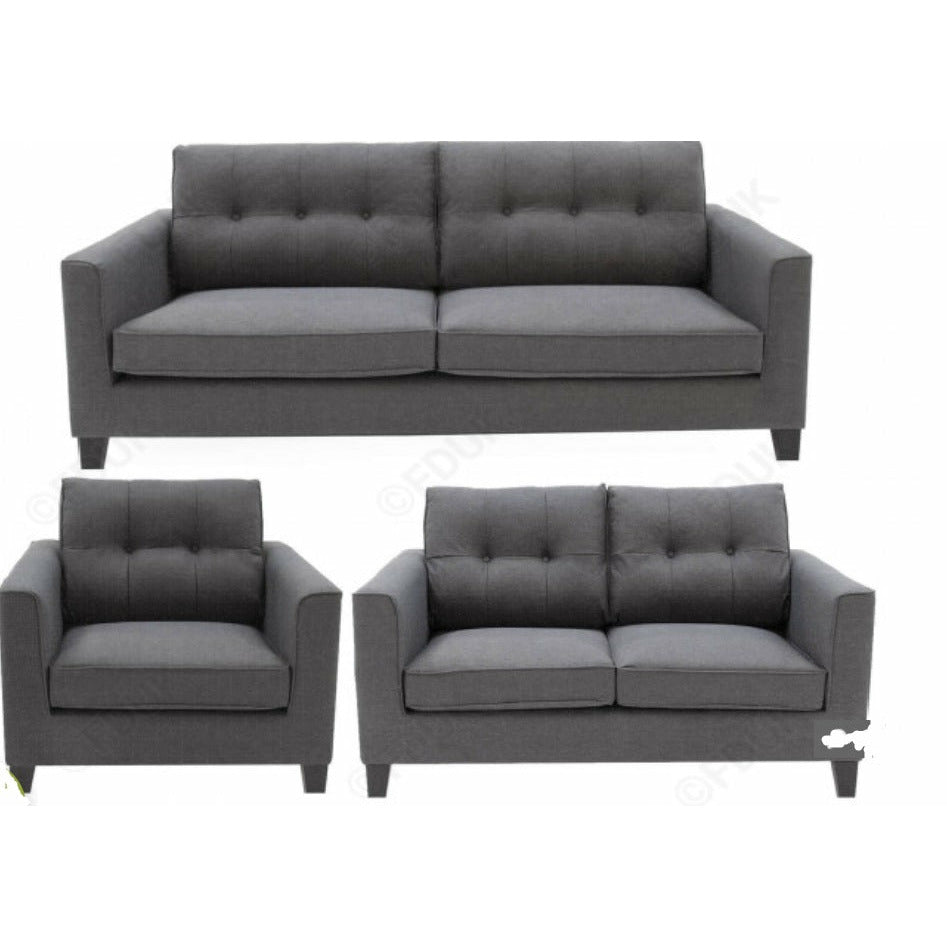 Luna Charcoal Fabric Sofa Range
