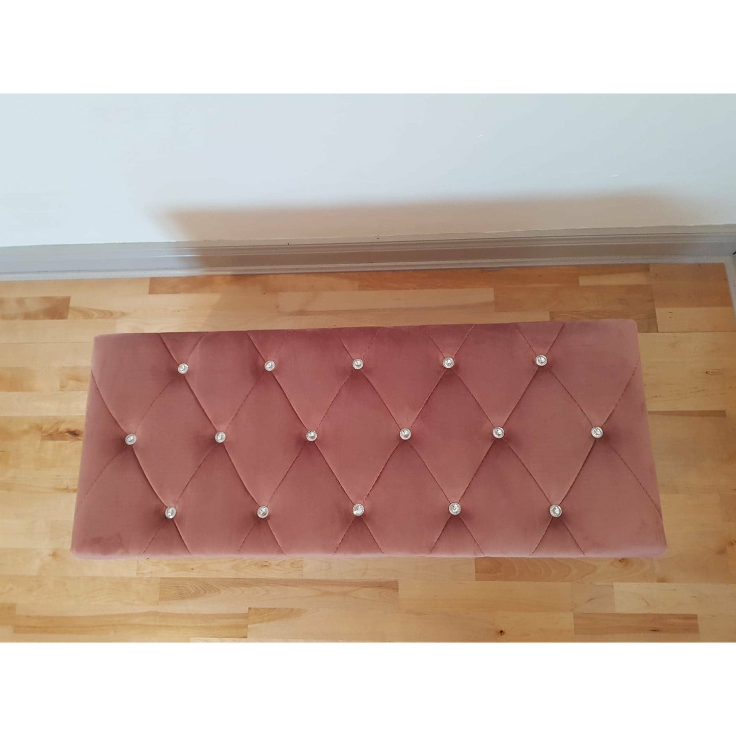 Blanket Box - Soft Pink Velvet with Diamonds