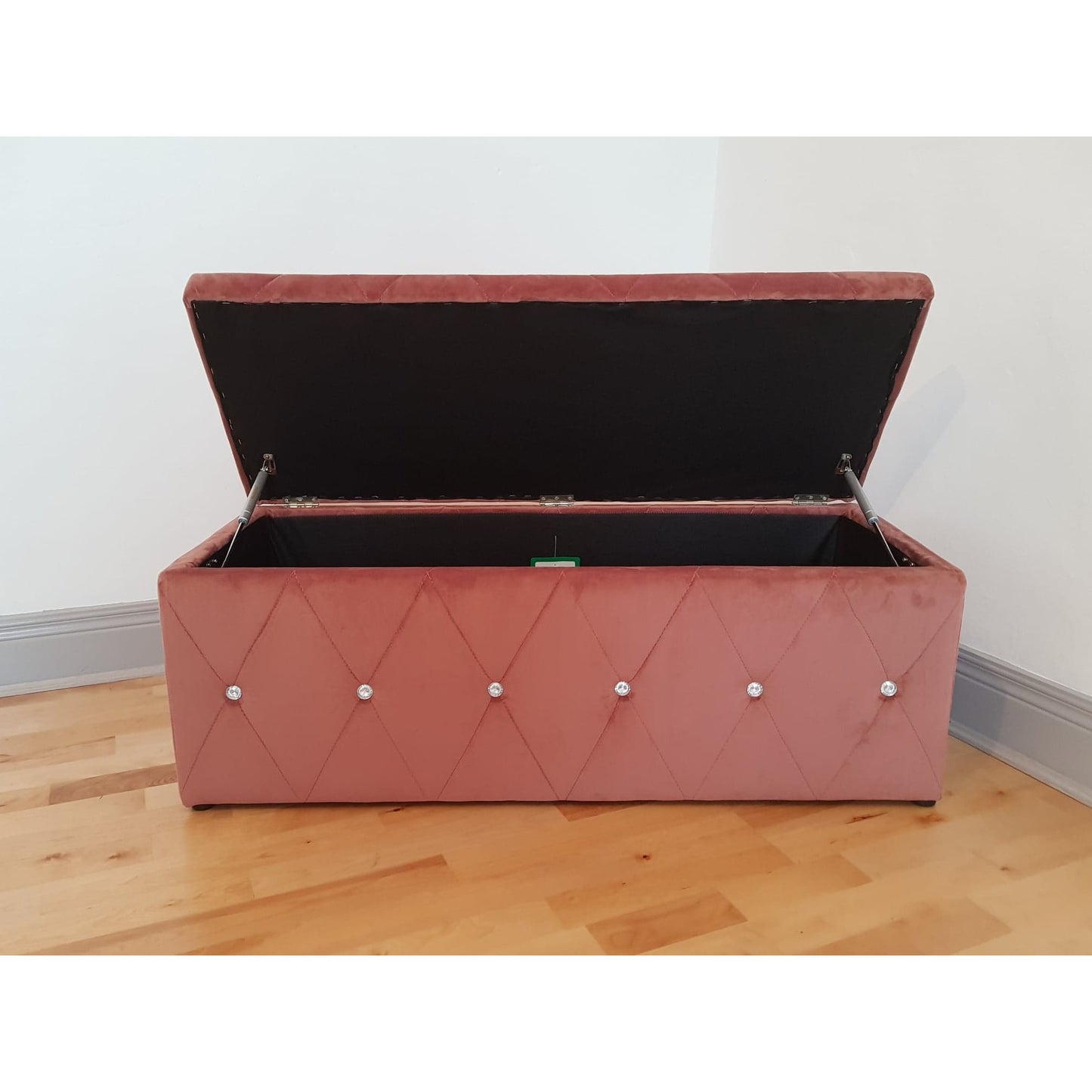 Blanket Box - Soft Pink Velvet with Diamonds