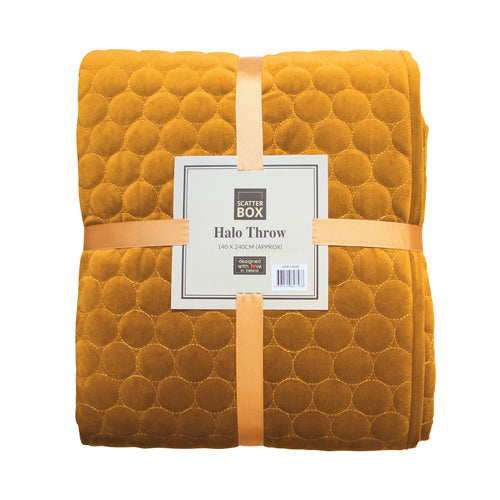 Scatter Box Halo 140 x 240cm Bedspread, Ochre